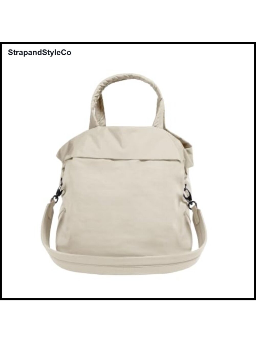 Water Repellent Nylon Hobo Tote Crossbody Bag with 2 Straps 19L